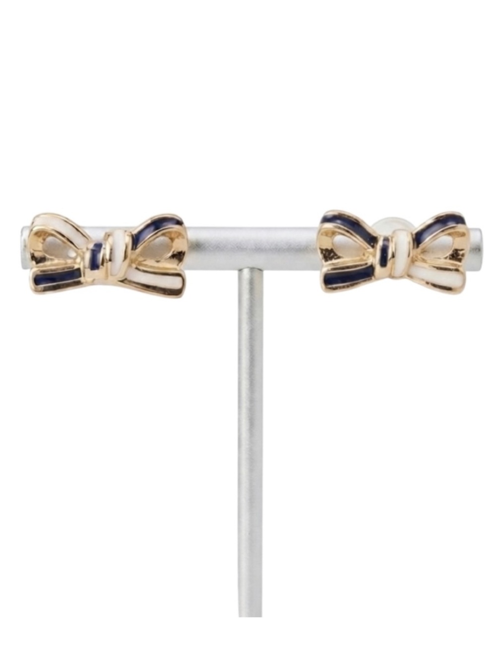 LC Lauren Conrad Enamel Bow Button Stud Earrings (NWT)